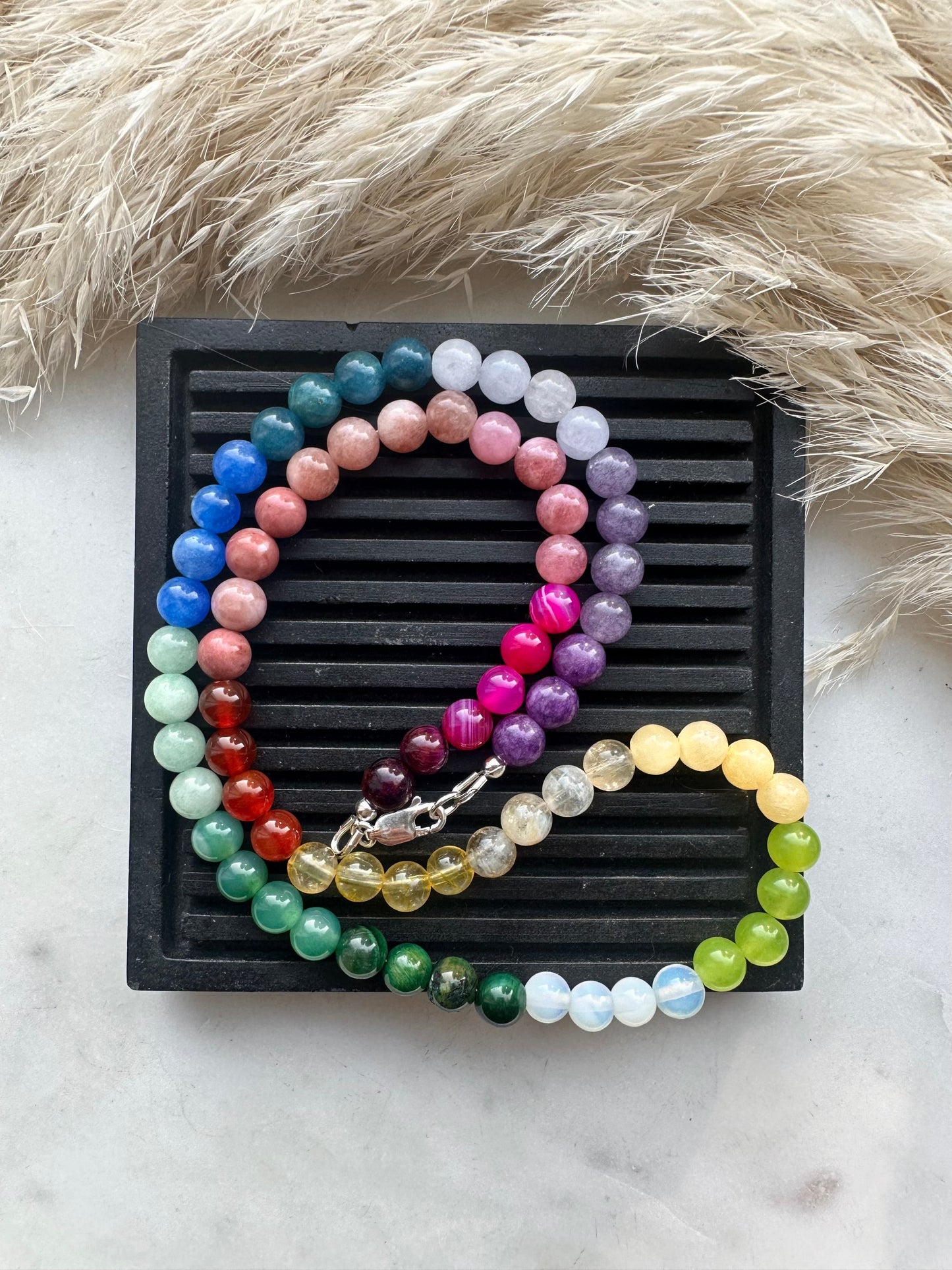 Rainbow gemstone necklace