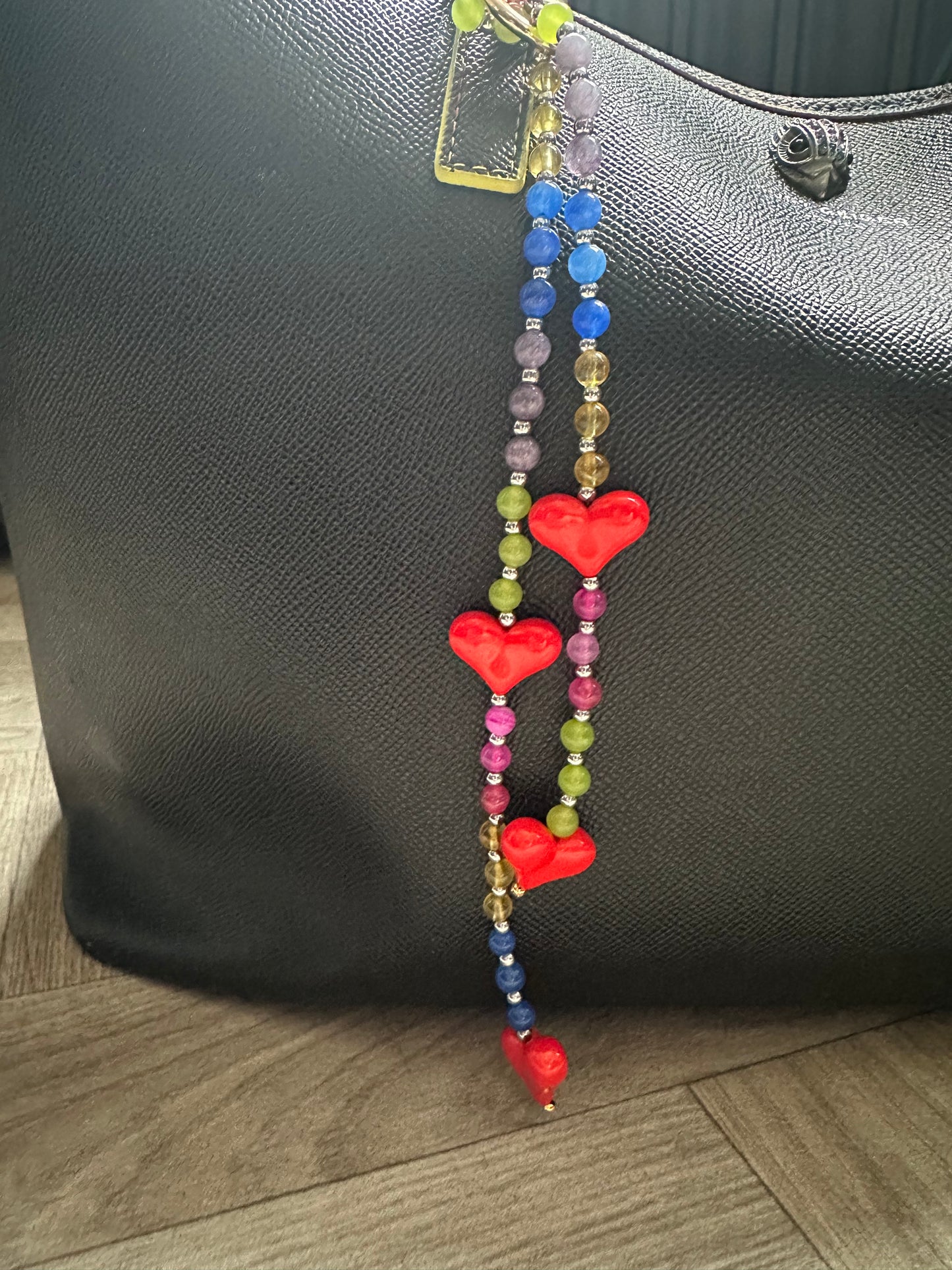 Gemstone mix bag charm