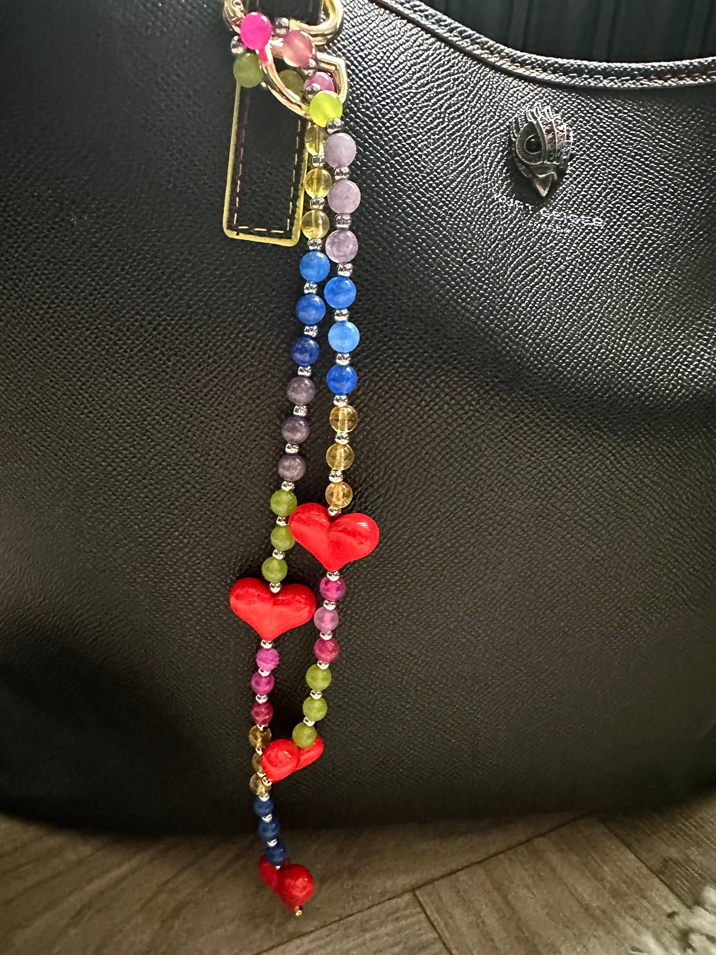 Gemstone mix bag charm