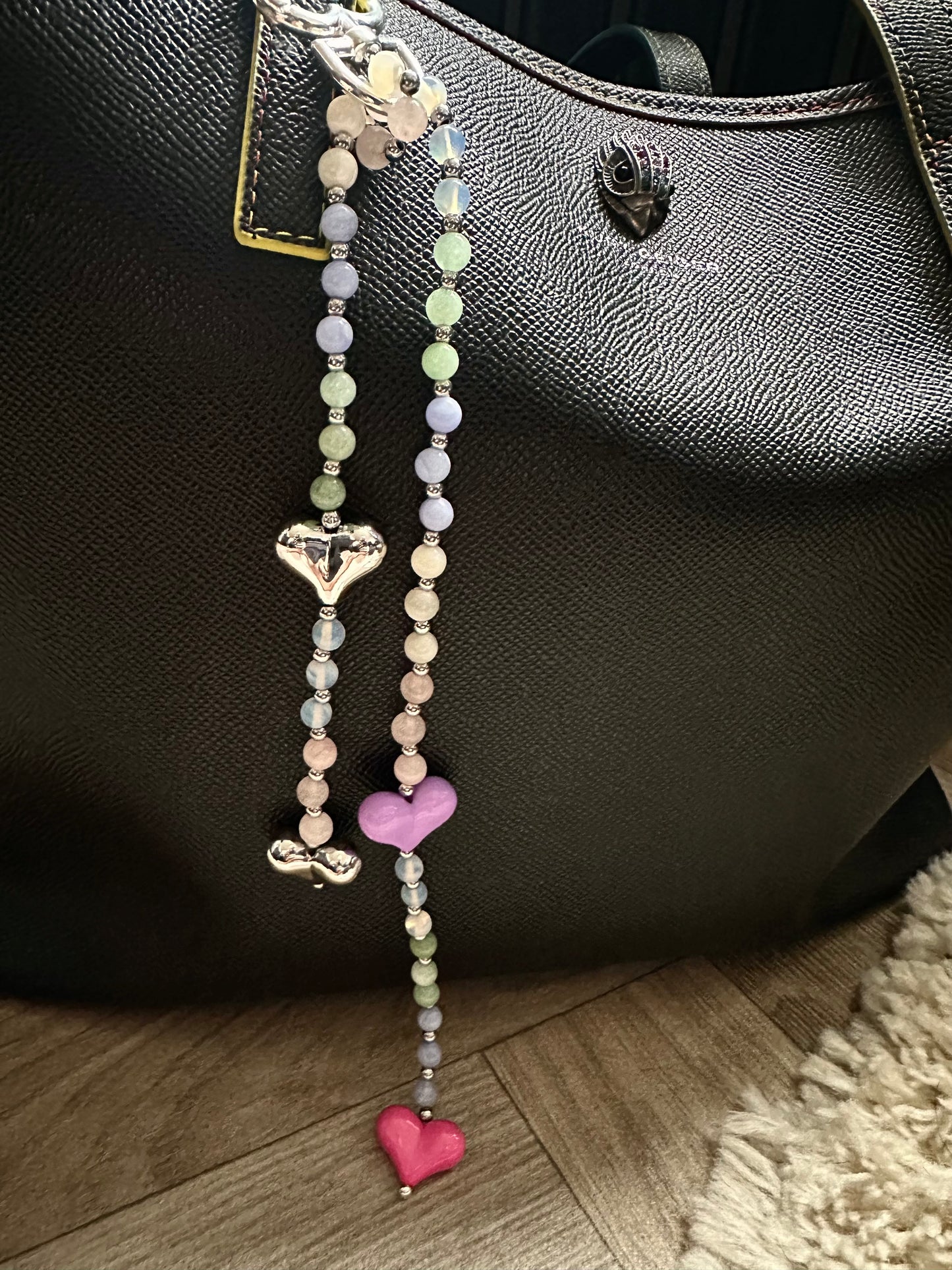 Gemstone mix bag charm
