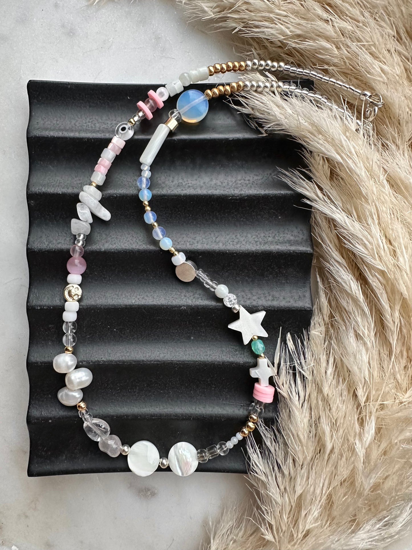 Multi-beaded necklace