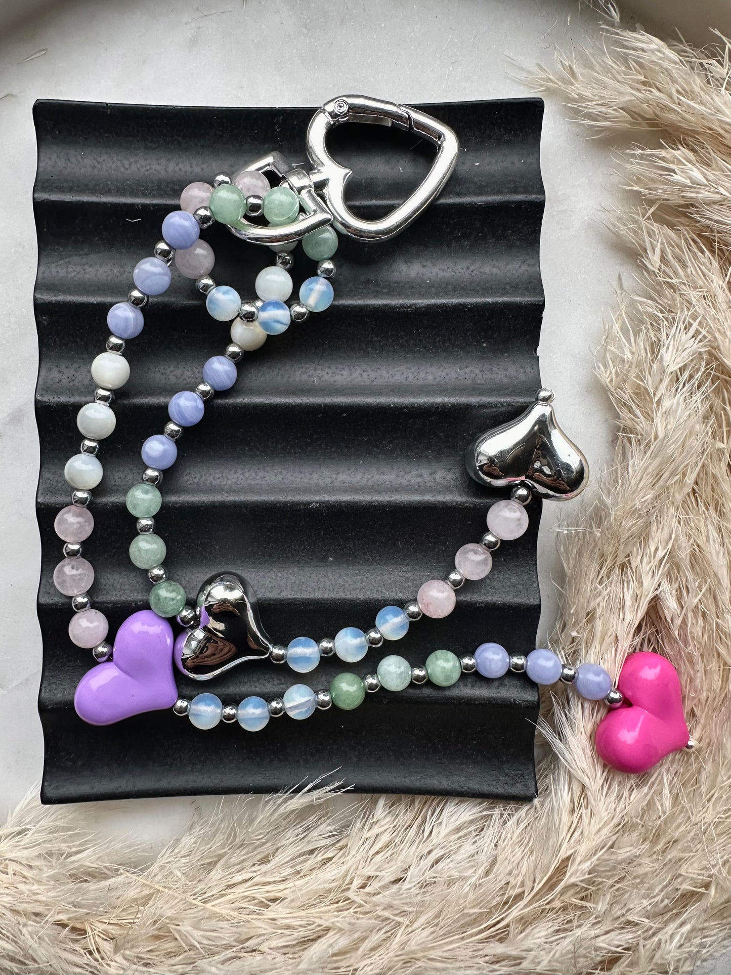 Gemstone mix bag charm