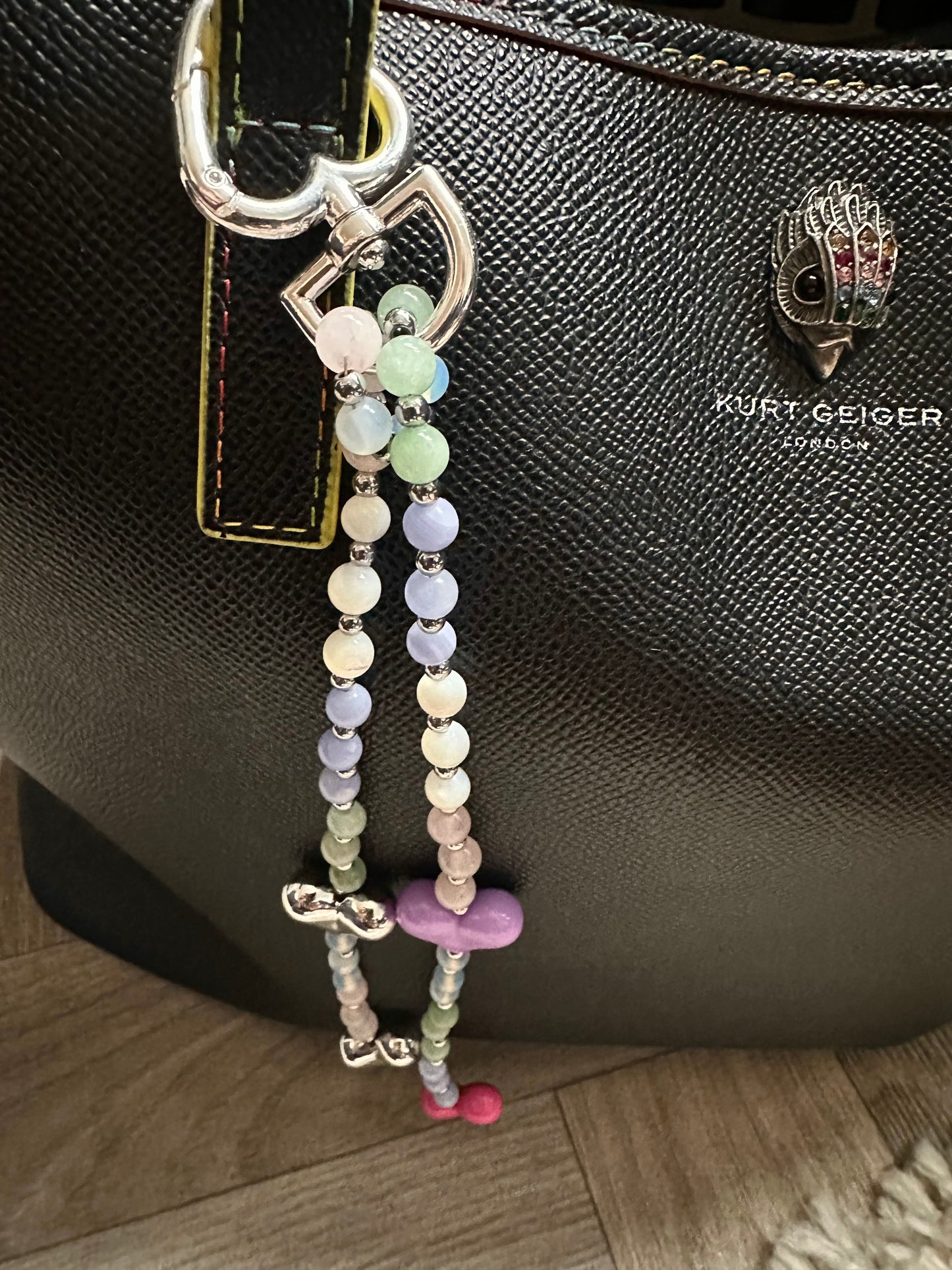 Gemstone mix bag charm