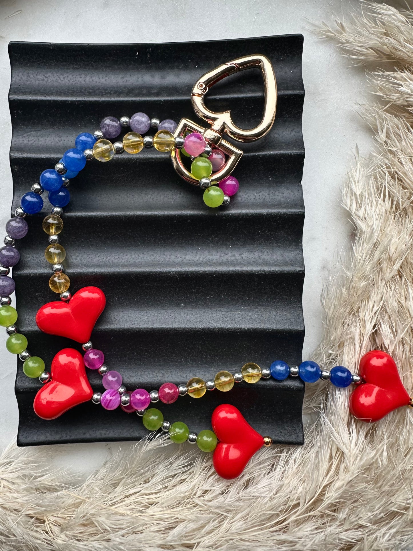 Gemstone mix bag charm
