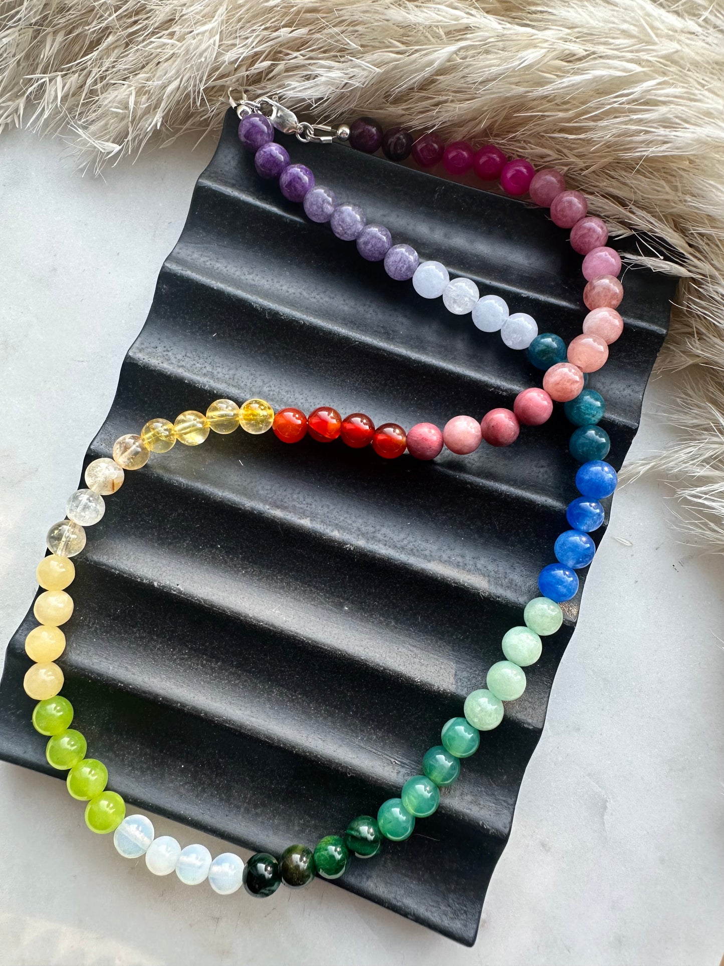 Rainbow gemstone necklace
