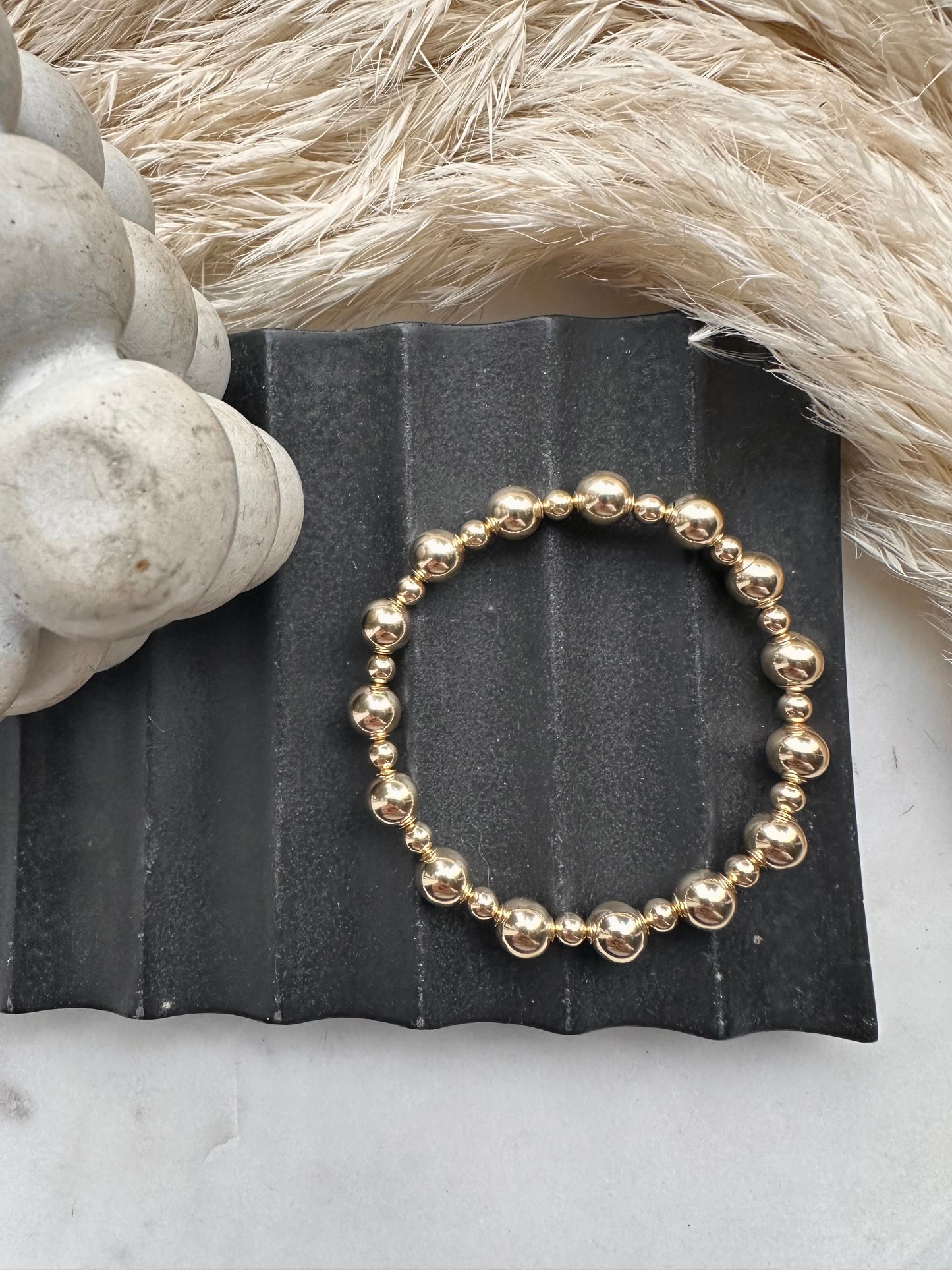 Gold luxe multi beaded bracelet