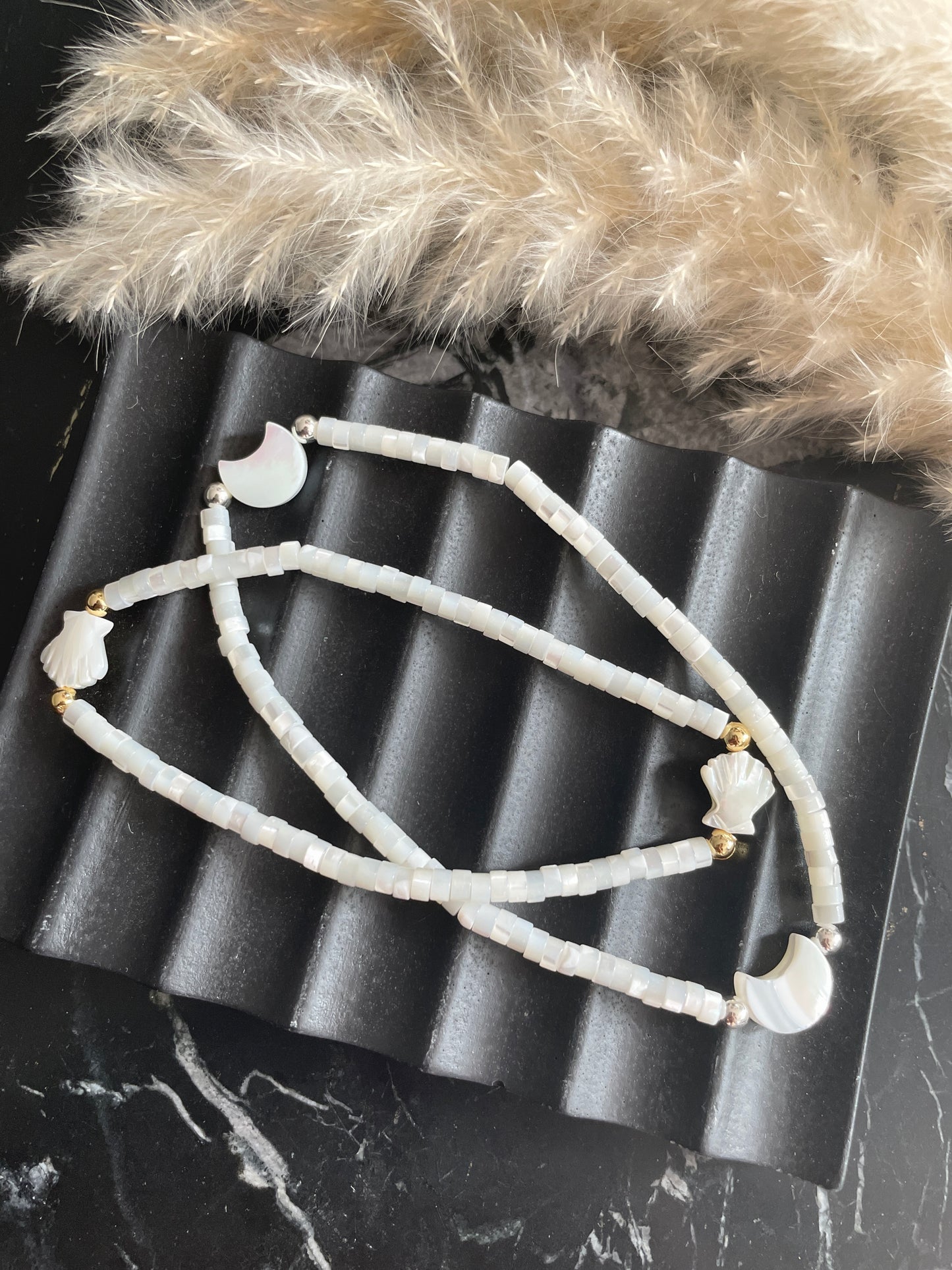 Pearl rondelle anklet