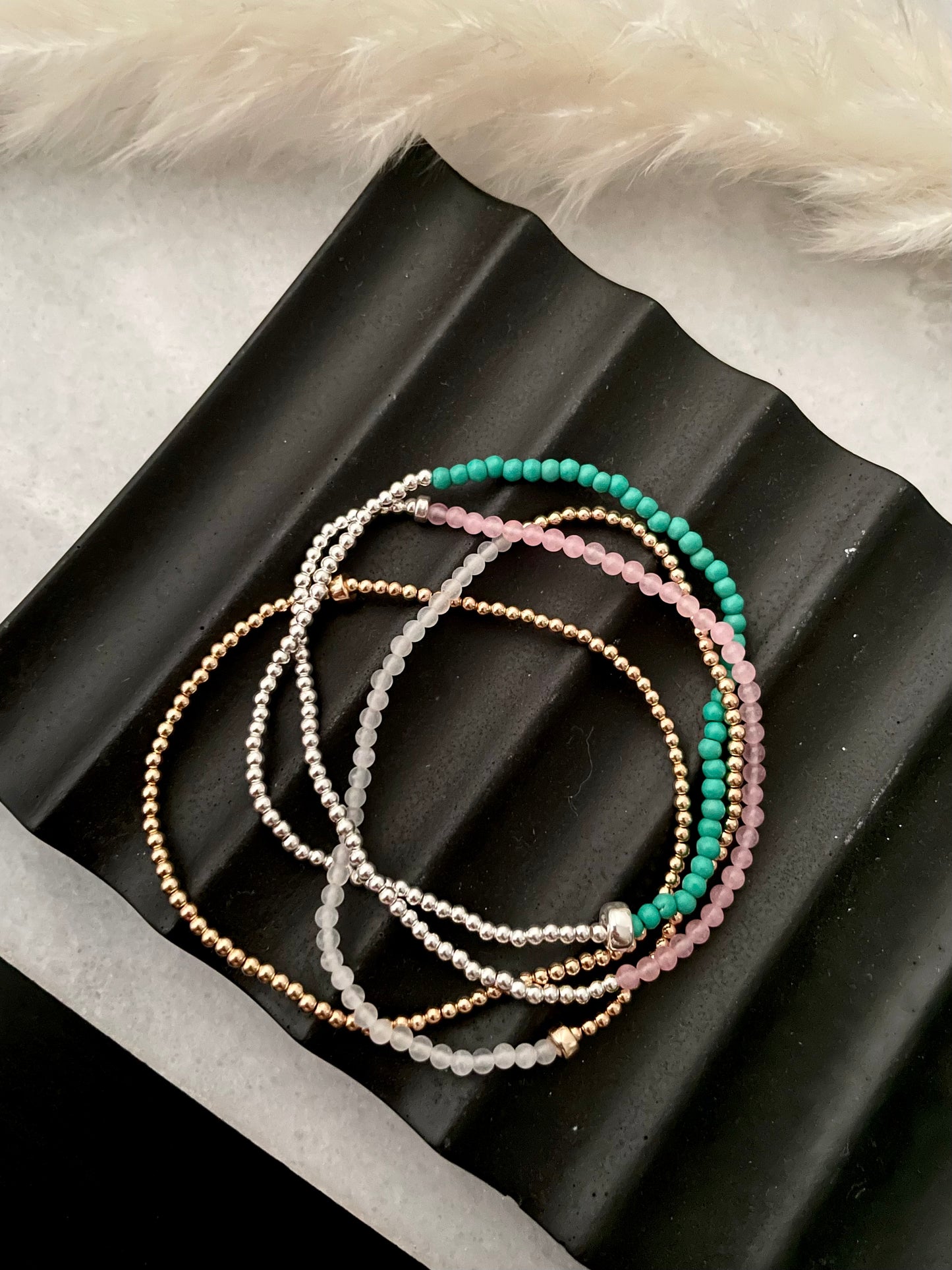 Skinny stacking bracelets