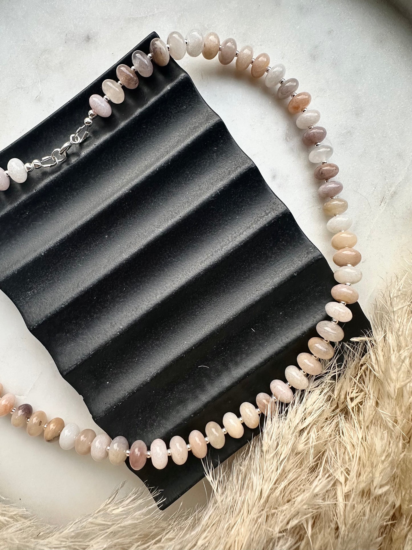 Natural Agate rondelle necklace