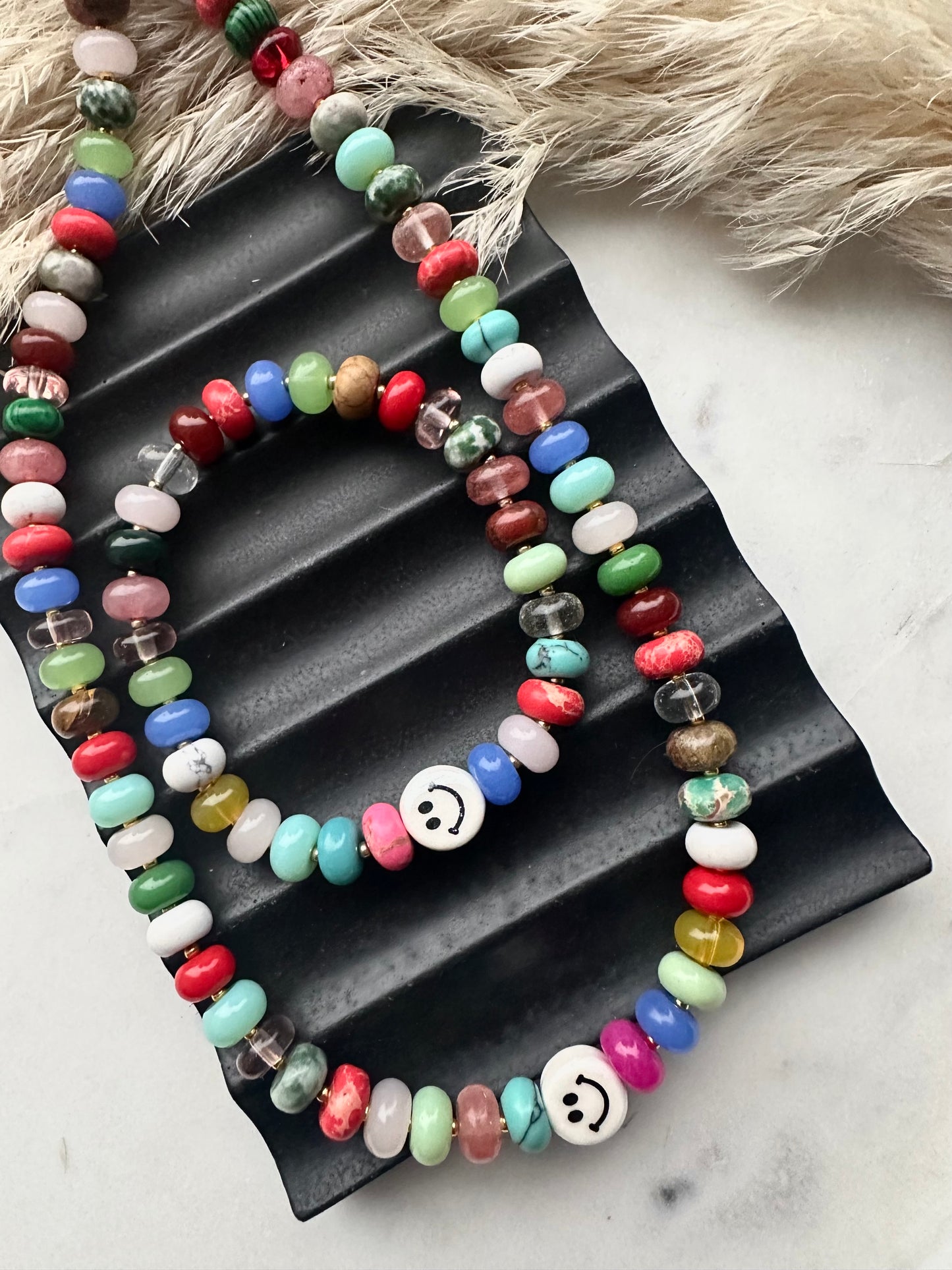 Rainbow smileys necklace