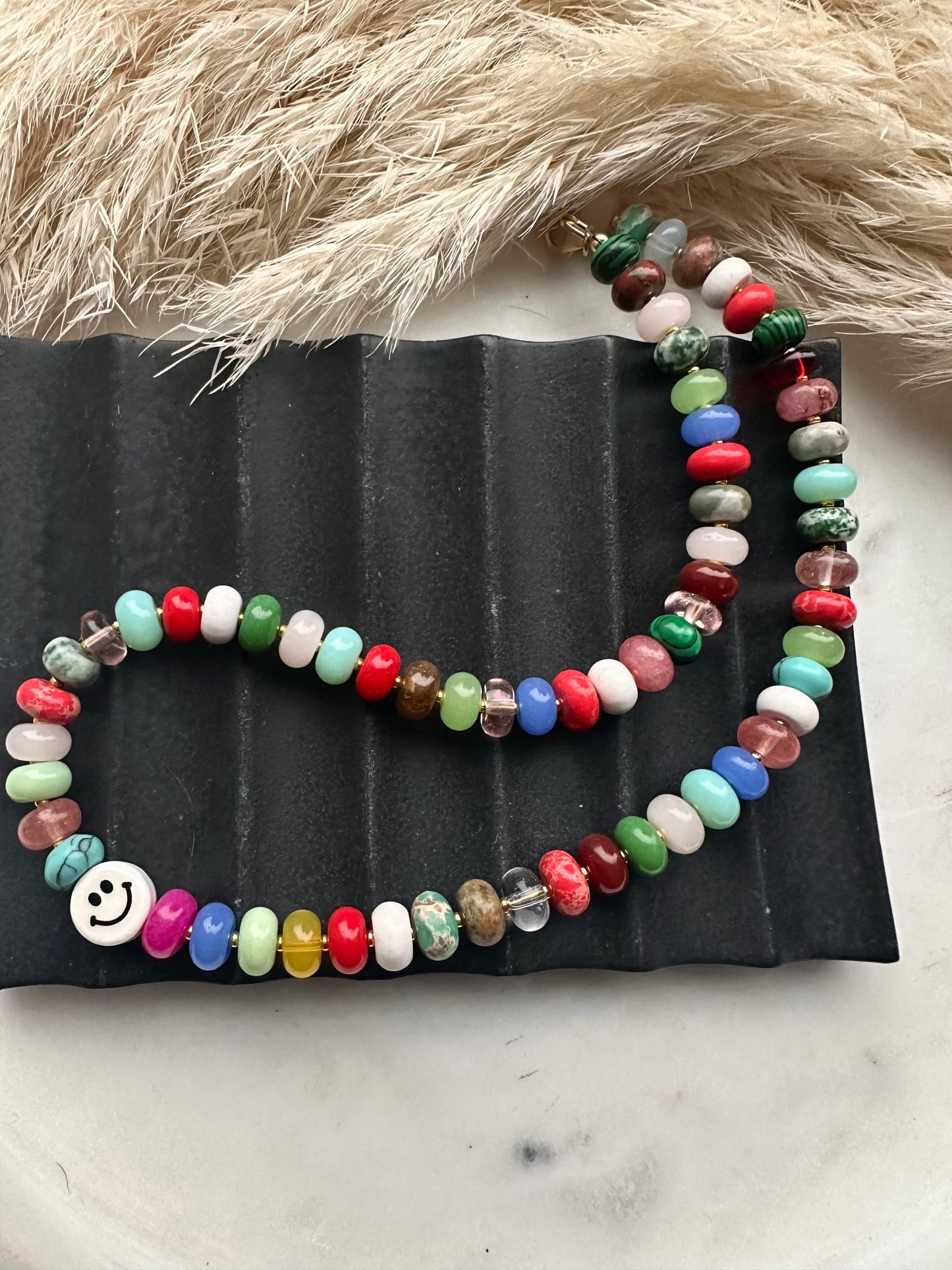 Rainbow smileys necklace