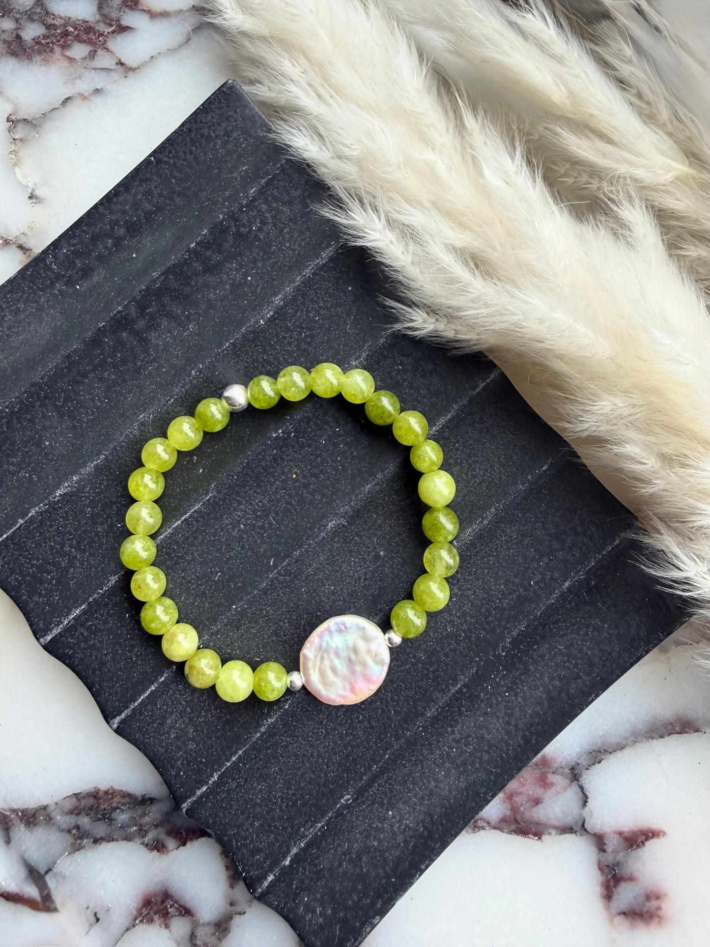 Peridot Pearl bracelet