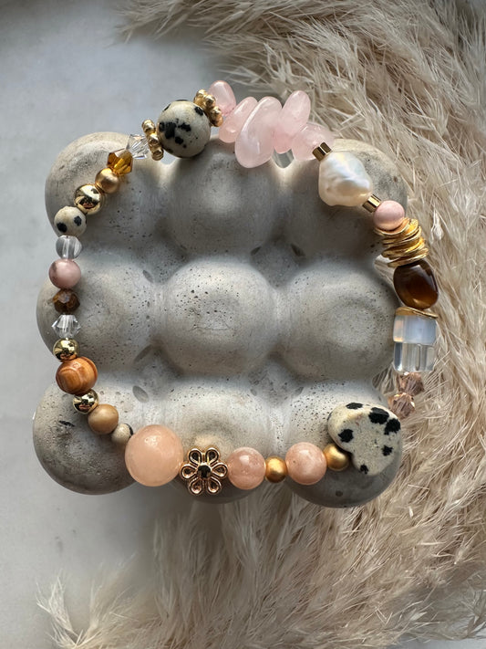 Neutral beaded mix bracelet