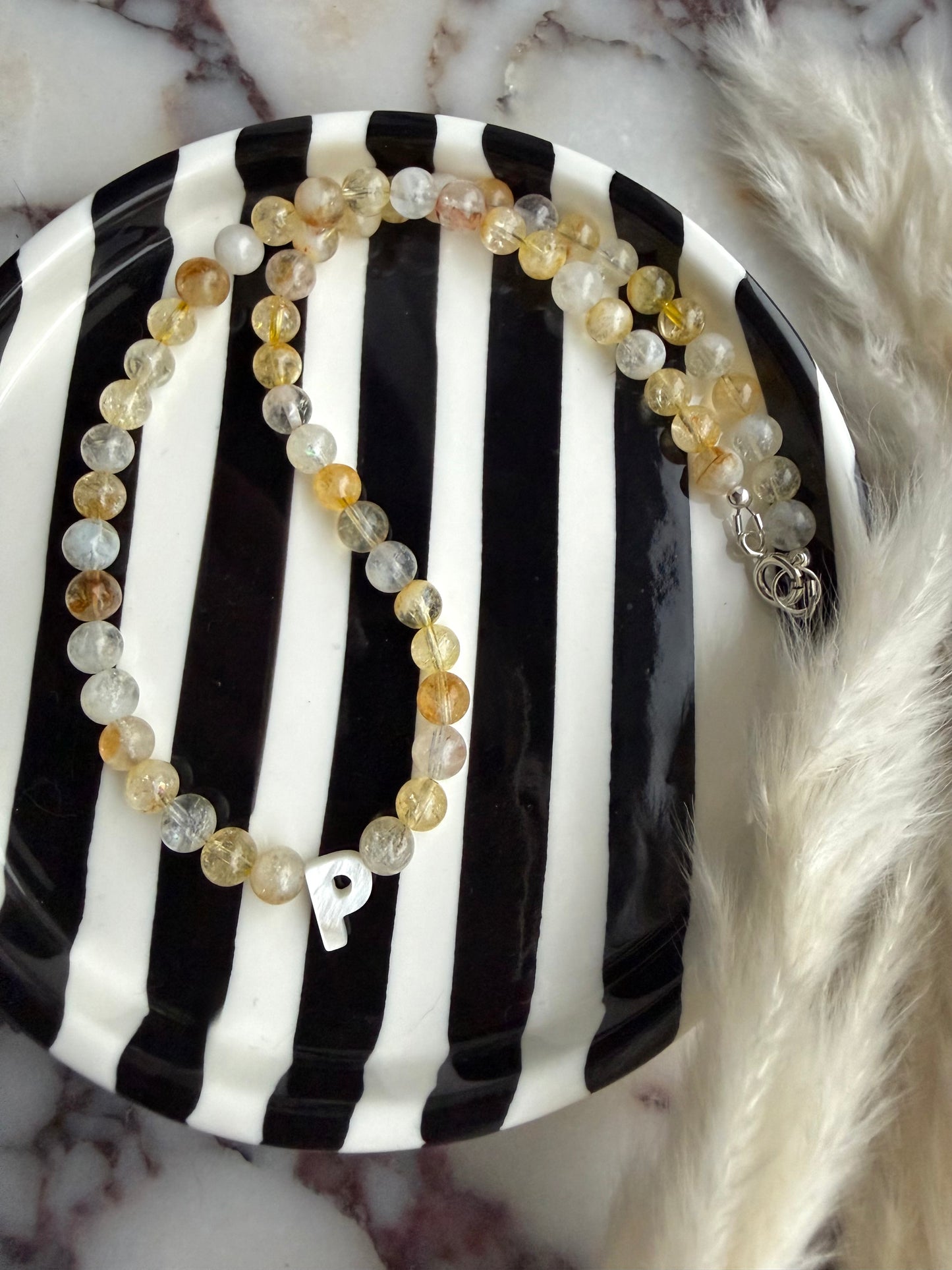 Citrine personalised necklace
