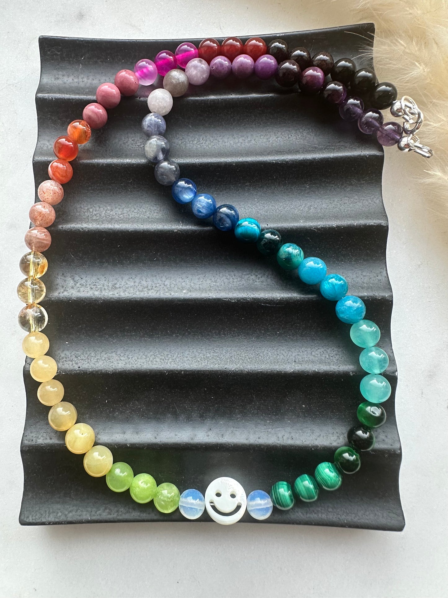 Rainbow gemstone necklace