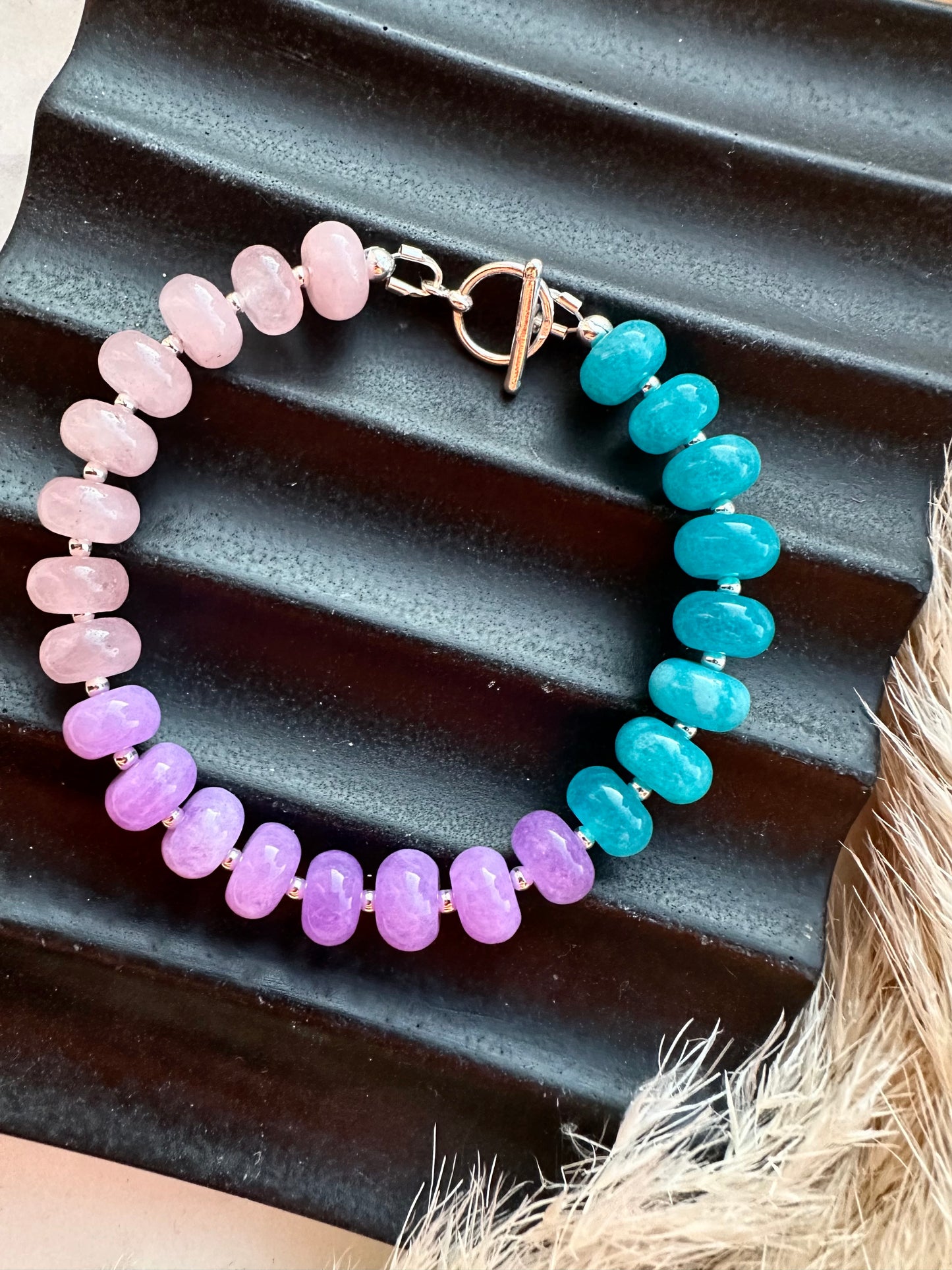 Gemstone toggle bracelet