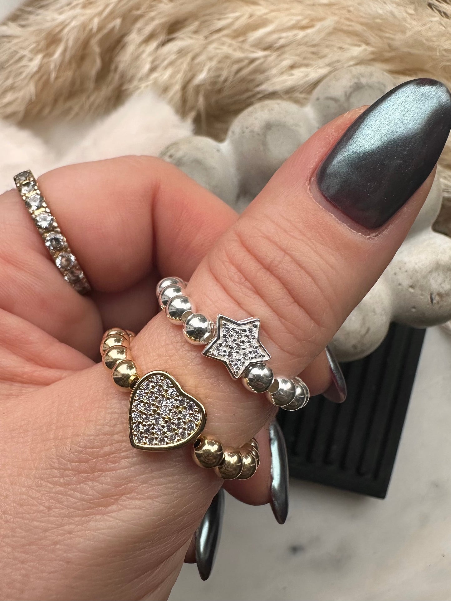 Statement sparkle rings