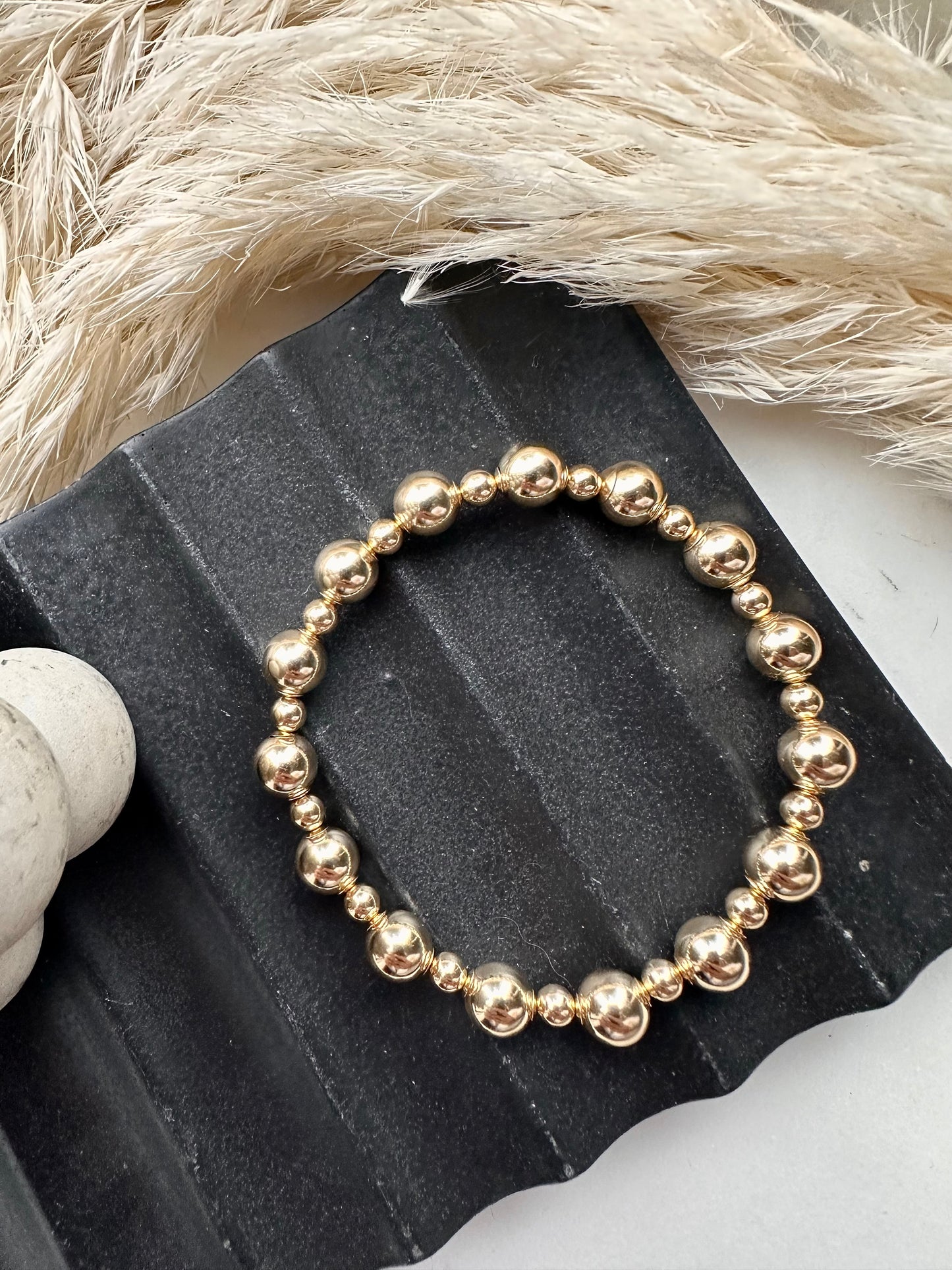 Gold luxe multi beaded bracelet