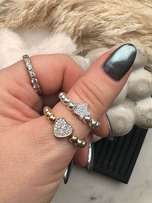 Statement sparkle rings