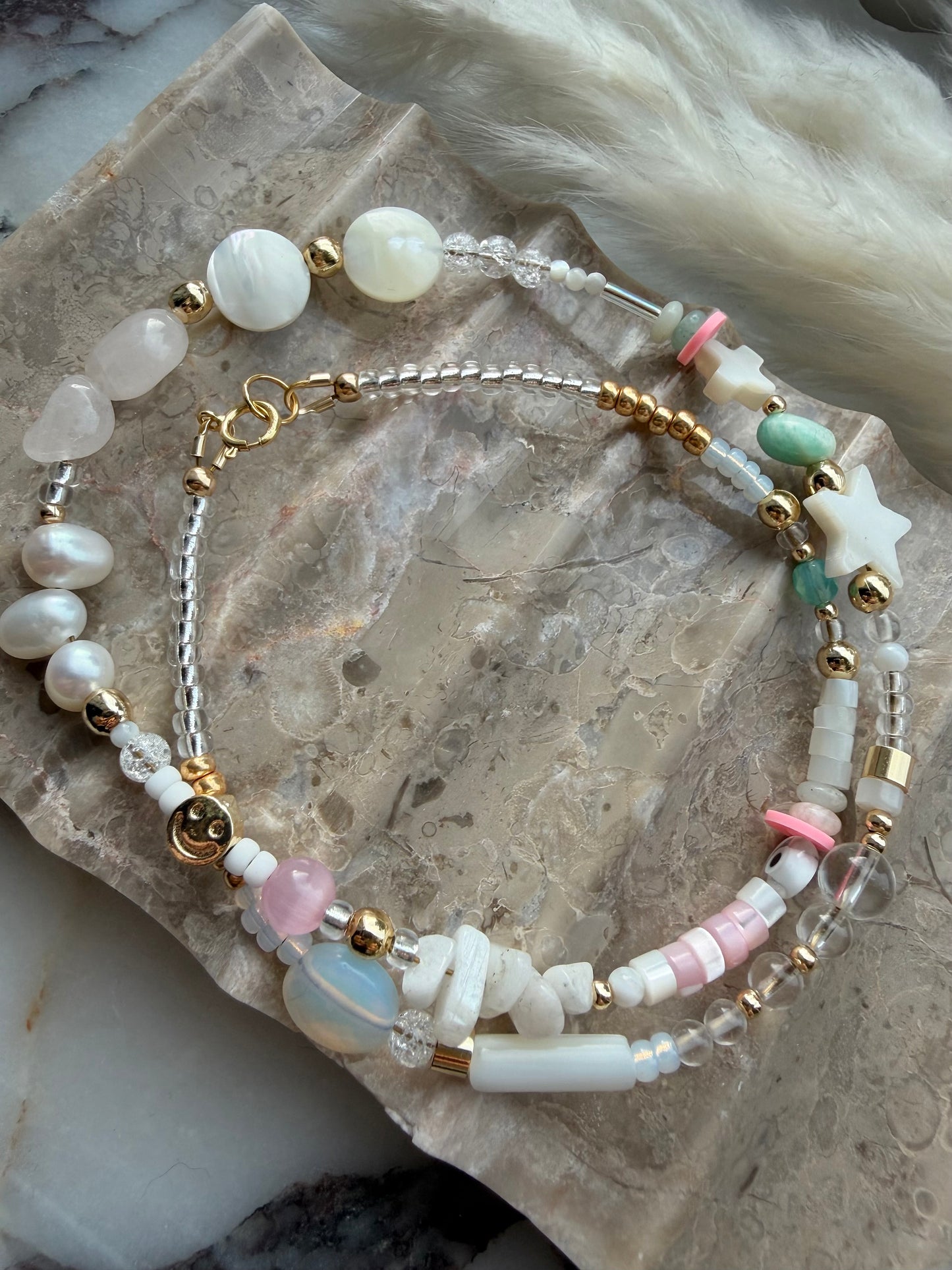 Multi-beaded necklace