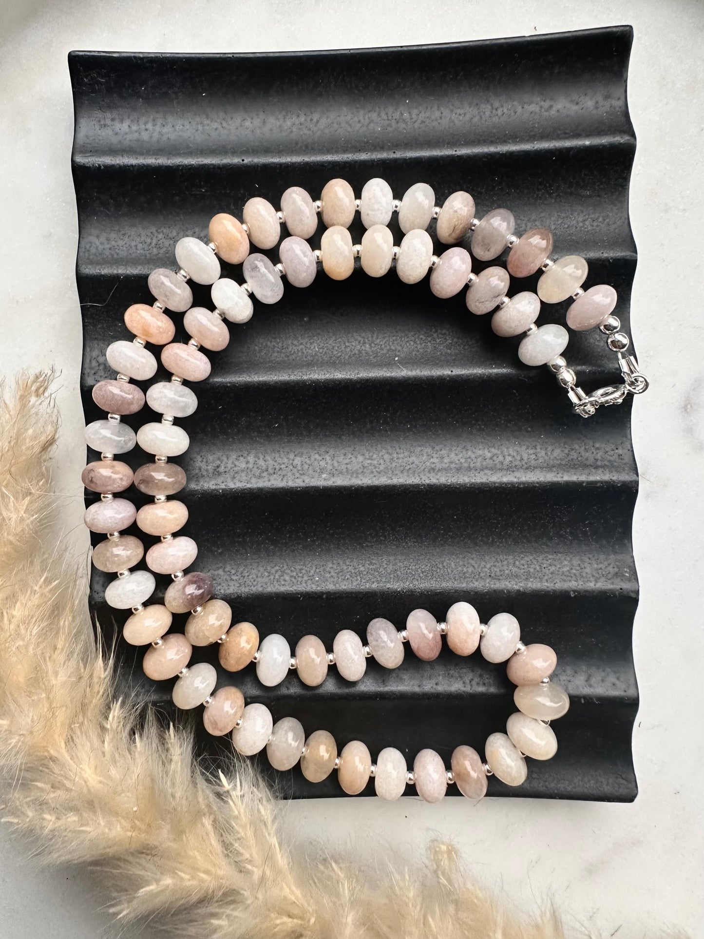 Natural Agate rondelle necklace