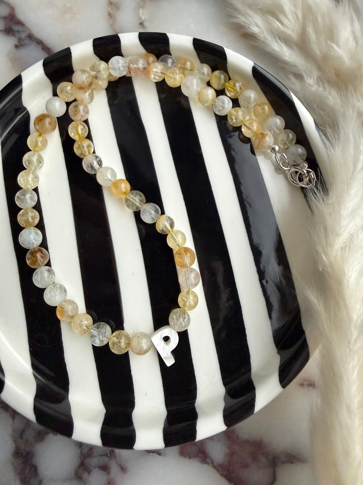 Citrine personalised necklace