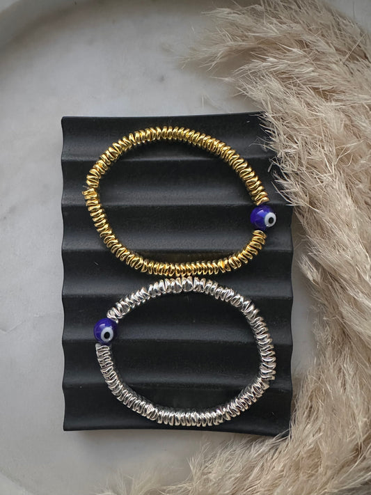 Hematite wavy evil eye 🧿