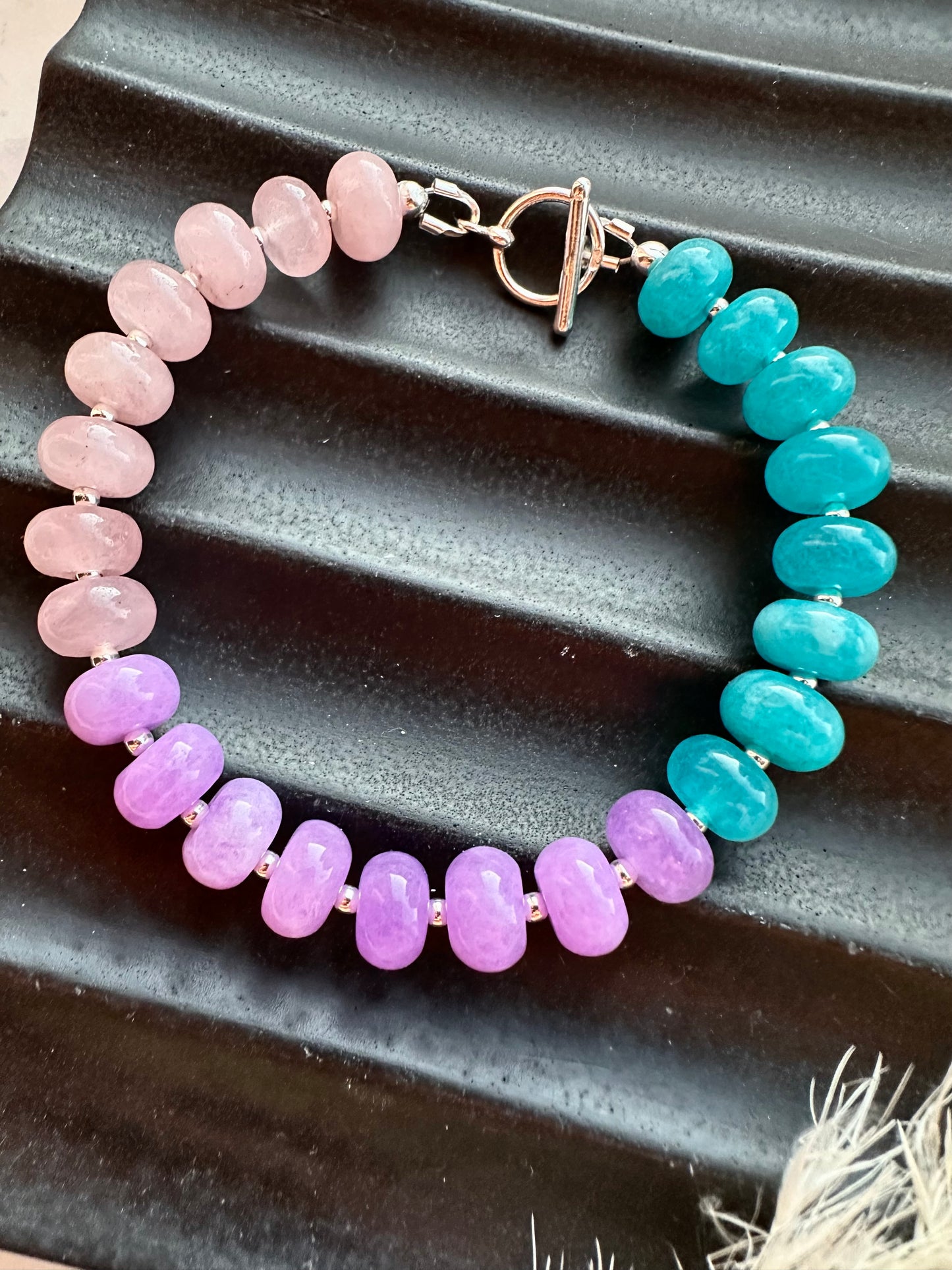 Gemstone toggle bracelet