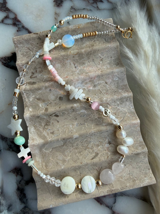Multi-beaded necklace