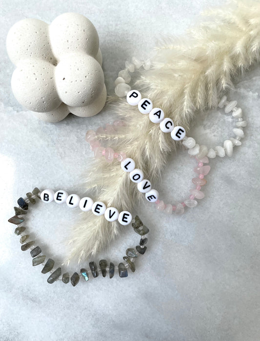 Crystal chip personalised bracelet