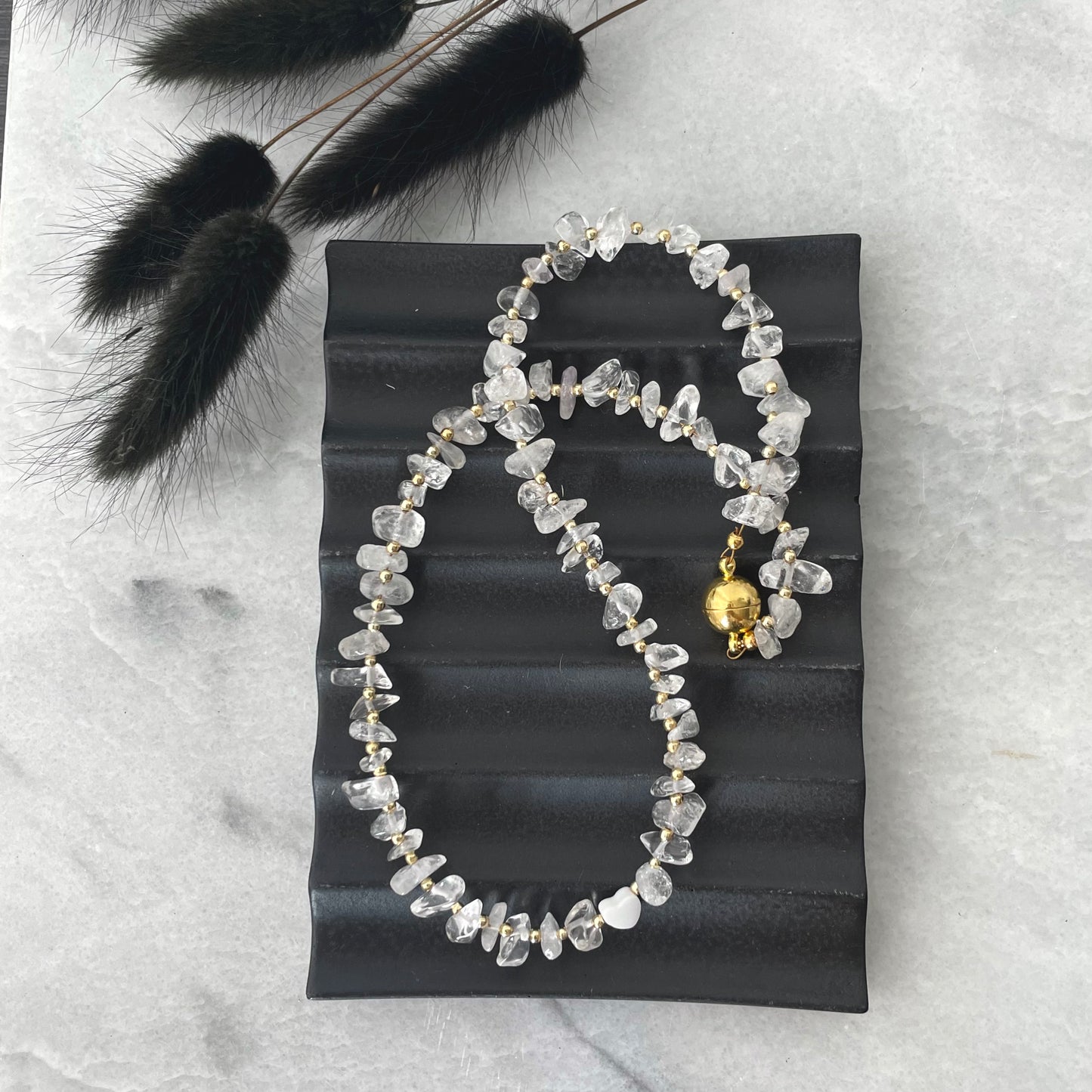 Crystal Quartz & Pearl necklace