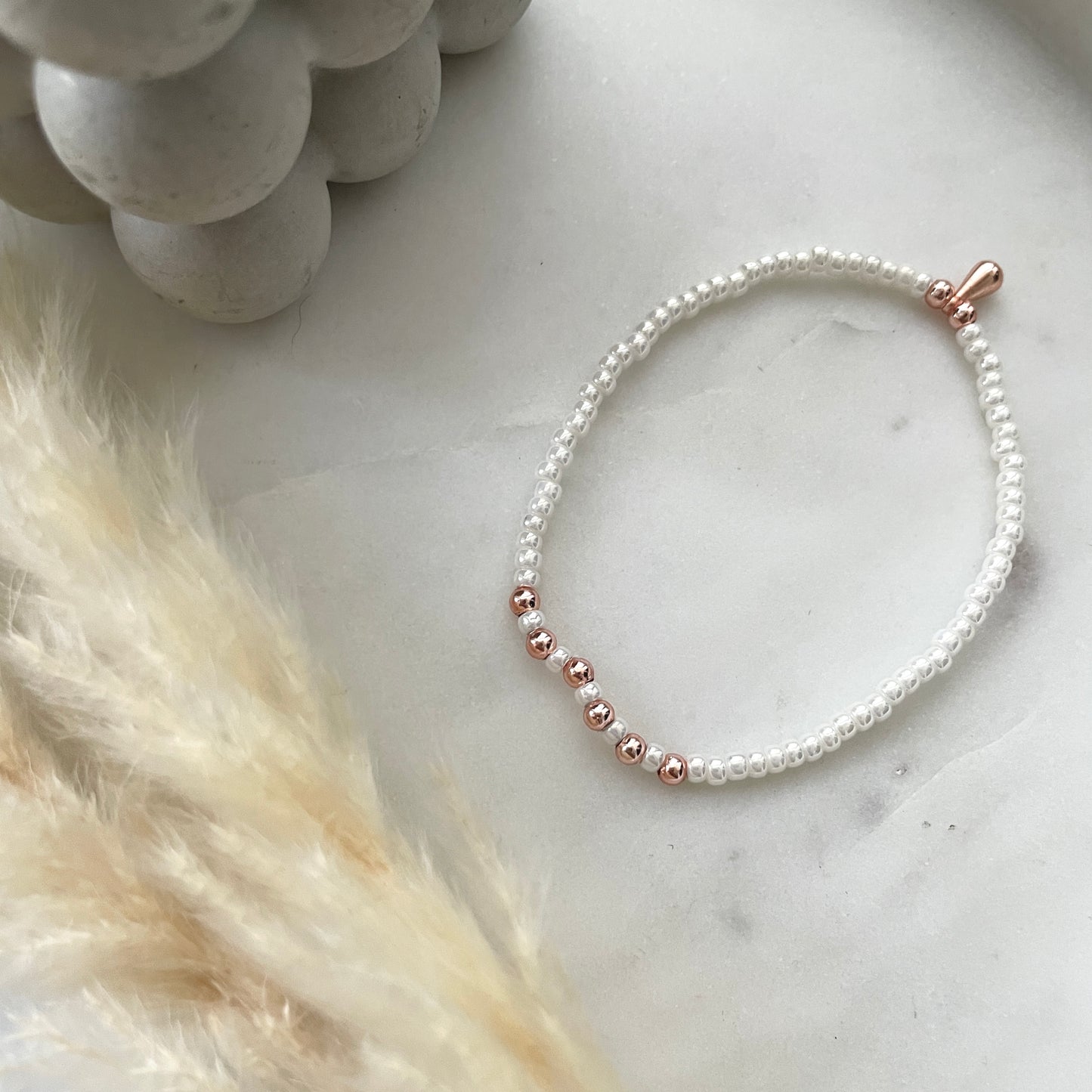 Pearl Rose Gold skinny bracelet