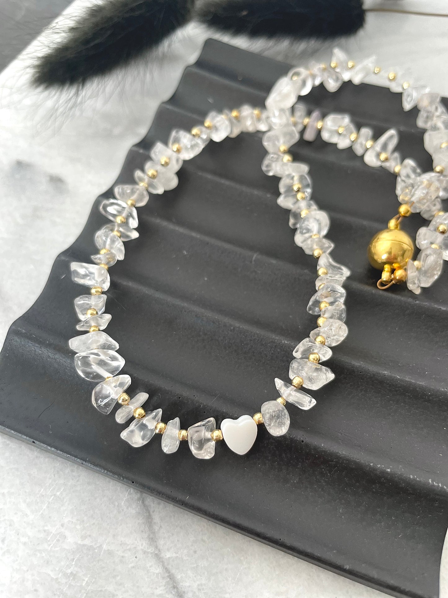 Crystal Quartz & Pearl necklace