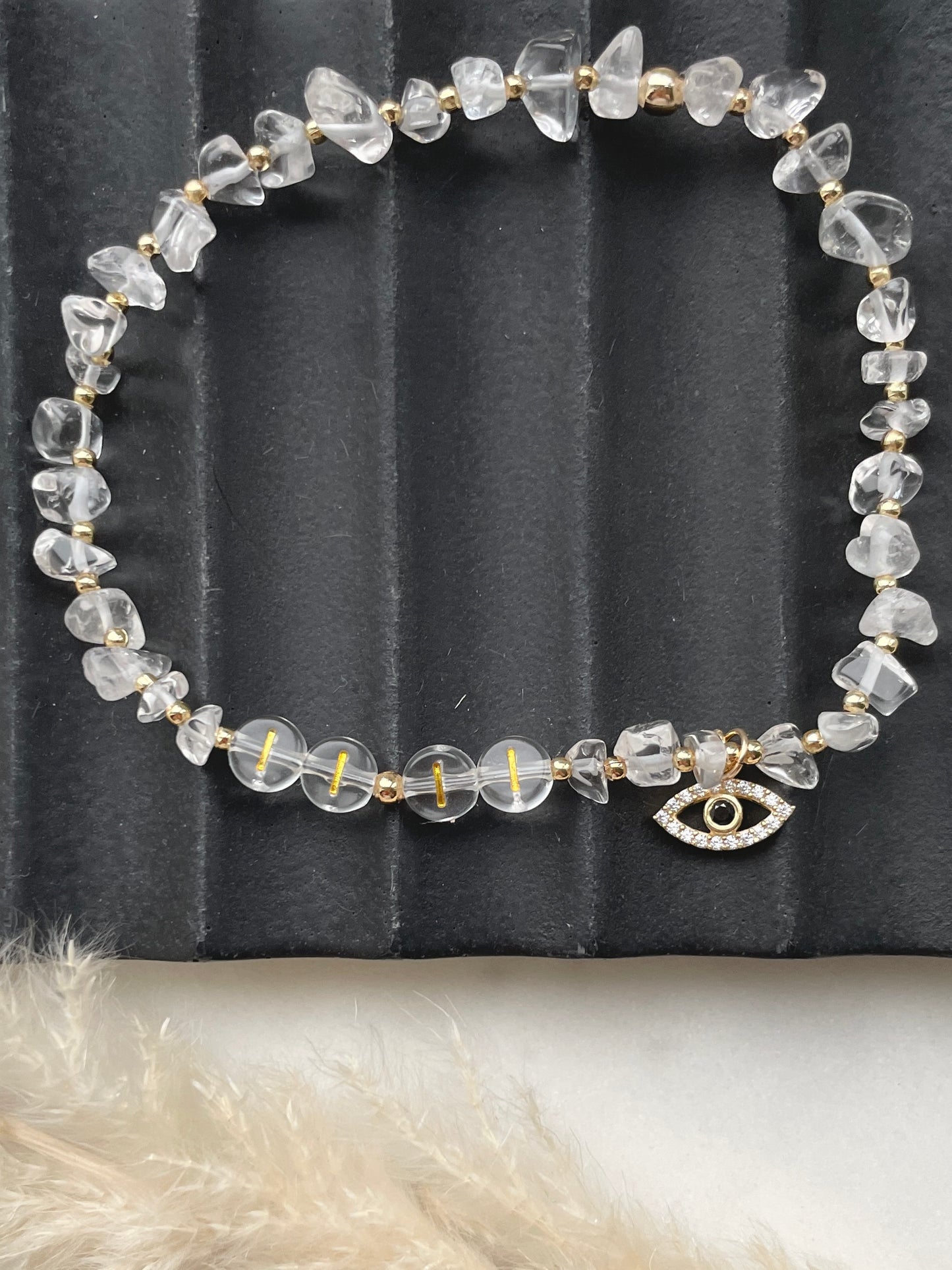 Clear Crystal Quartz anklet