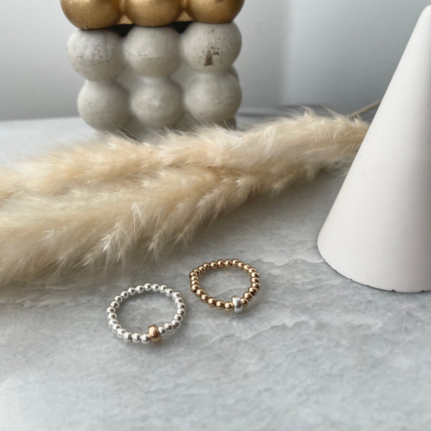 Beaded stacker rings