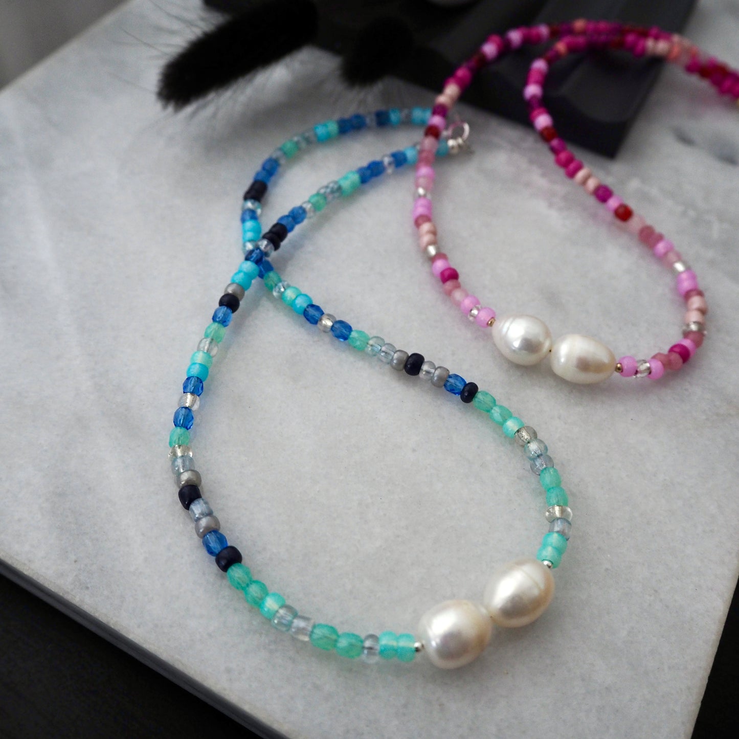 Ombré seed bead necklaces