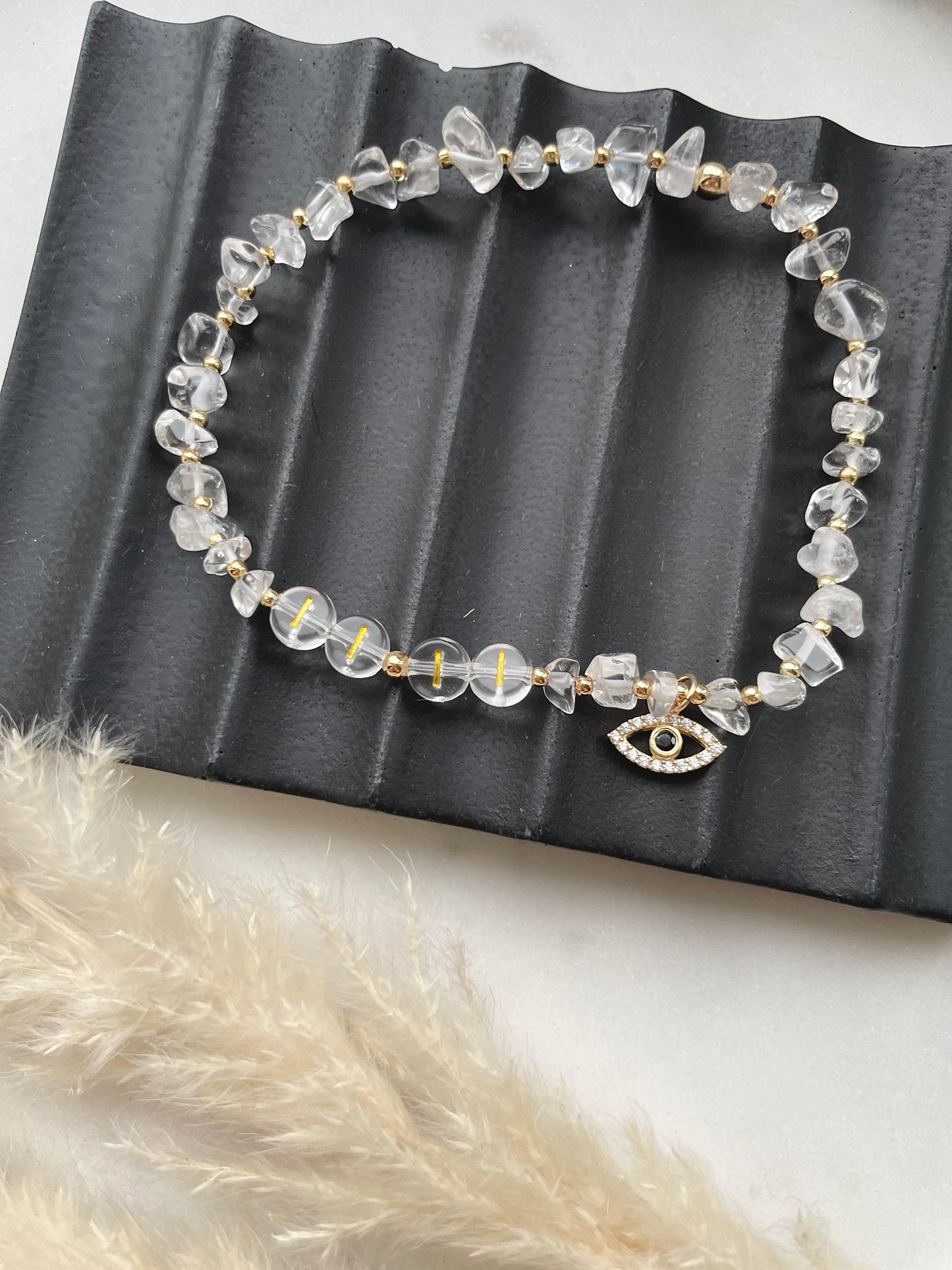 Clear Crystal Quartz anklet